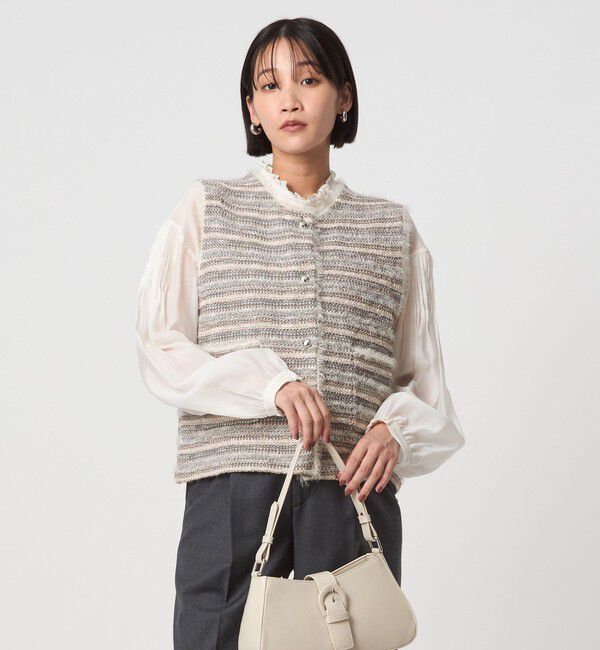 ミックスツイードライク ニット ジレ ベスト（UNITED ARROWS green