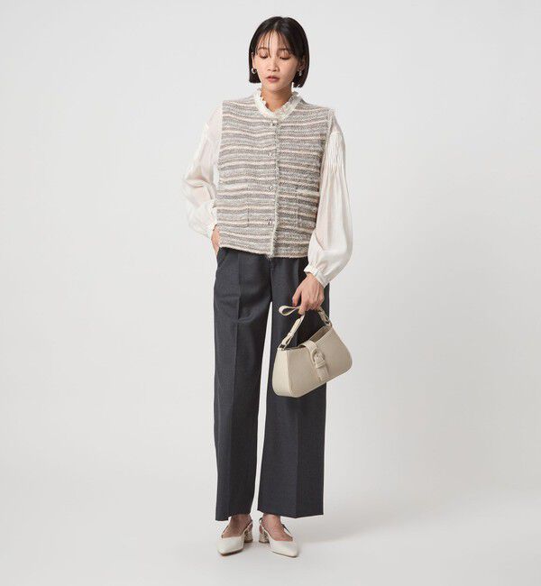 ミックスツイードライク ニット ジレ ベスト（UNITED ARROWS green