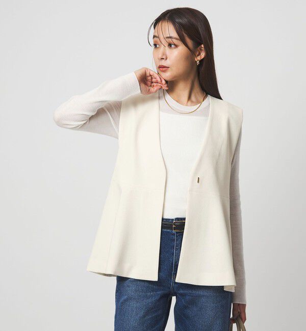 size SHORTあり］fleurie(フルリー) ペプラム ジレ（UNITED ARROWS