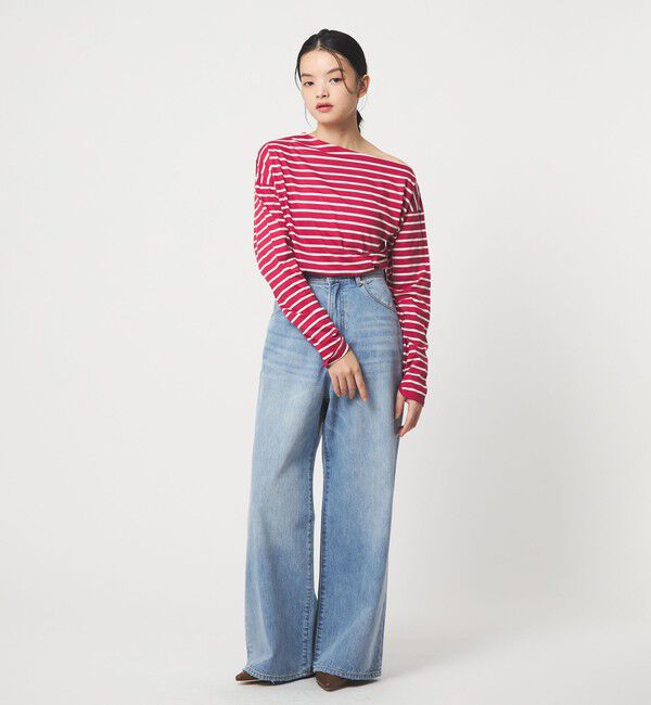 EMMEL REFINES「＜EMMEL REFINES＞EM アシンメトリー ボーダー ロンT」|Tシャツ・カットソー|