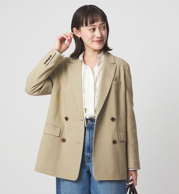 UNITED ARROWS green label relaxing「［size SHORTあり］ラミーブレンド ダブル ジャケット」|テーラードジャケット|