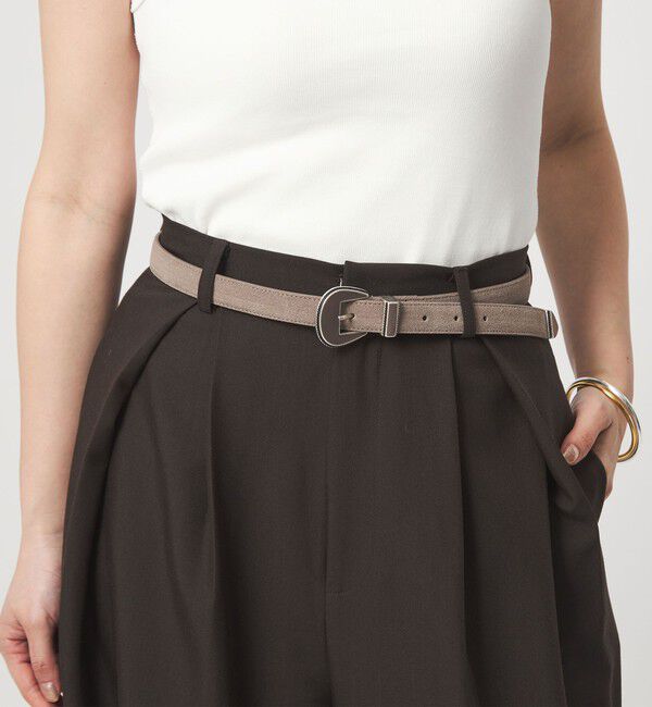 UNITED ARROWS green label relaxing「＜MANCINI 1979＞スエード ベルト」|ベルト|BEIGE