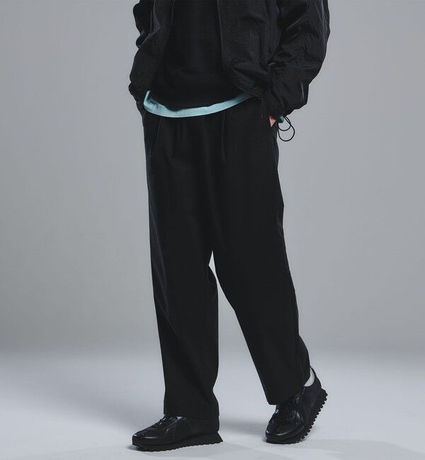 UNITED ARROWS green label relaxing「リネンミックス W4 ワイド イージーパンツ -ストレッチ-」|その他|BLACK