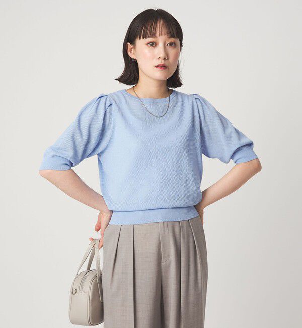 UNITED ARROWS green label relaxing「ハニカム タック スリーブ プルオーバー ニット」|ニット・セーター|