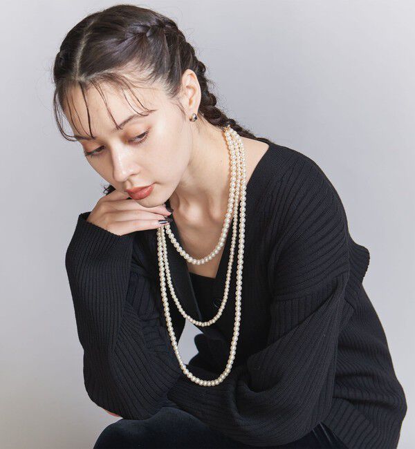 BEAUTY&YOUTH UNITED ARROWS「パールモチーフ 3連 ロングネックレス -4WAY-」|ネックレス|