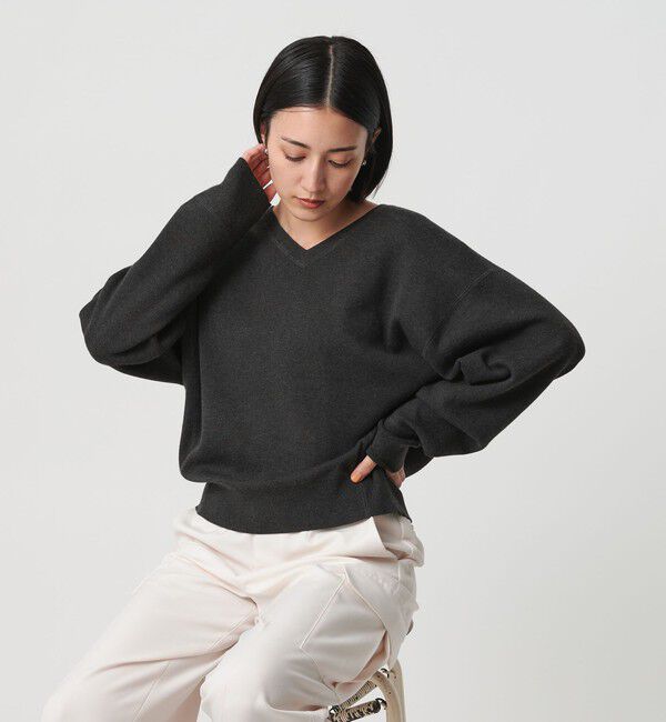 BEAUTY&YOUTH UNITED ARROWS「ソフトコットン Vネック スムース ニットプルオーバー ウォッシャブル」|ニット・セーター|