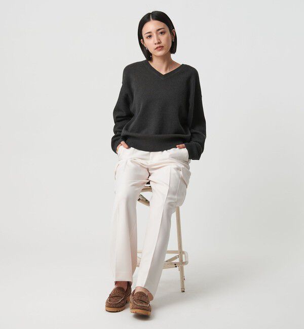 BEAUTY&YOUTH UNITED ARROWS「ソフトコットン Vネック スムース ニットプルオーバー ウォッシャブル」|ニット・セーター|