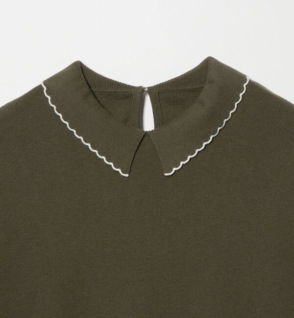 STEVEN ALAN「＜Steven Alan＞コットンカシミヤ ラッフル ポロニット」|ニット・セーター|