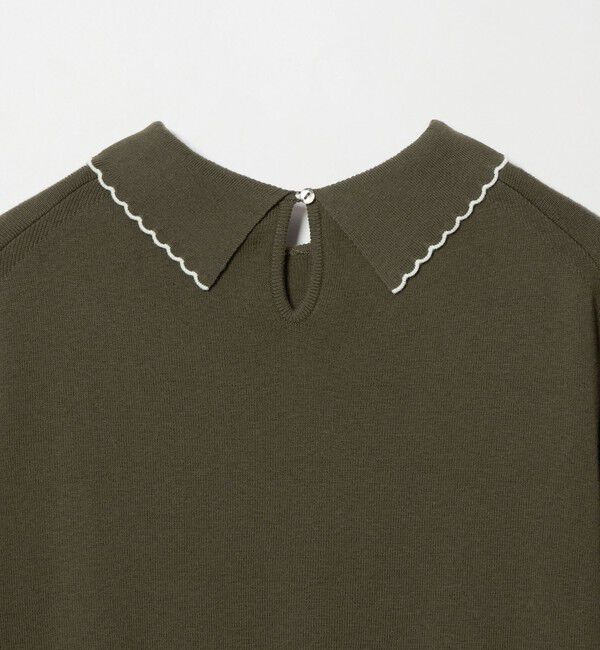 STEVEN ALAN「＜Steven Alan＞コットンカシミヤ ラッフル ポロニット」|ニット・セーター|