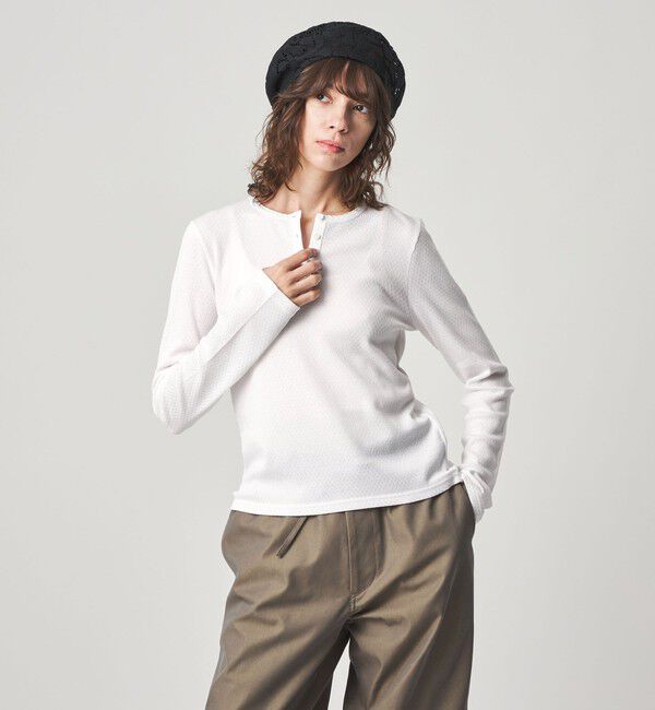 STEVEN ALAN「＜Steven Alan＞ドット リブ ヘンリーネック カットソー」|Tシャツ・カットソー|