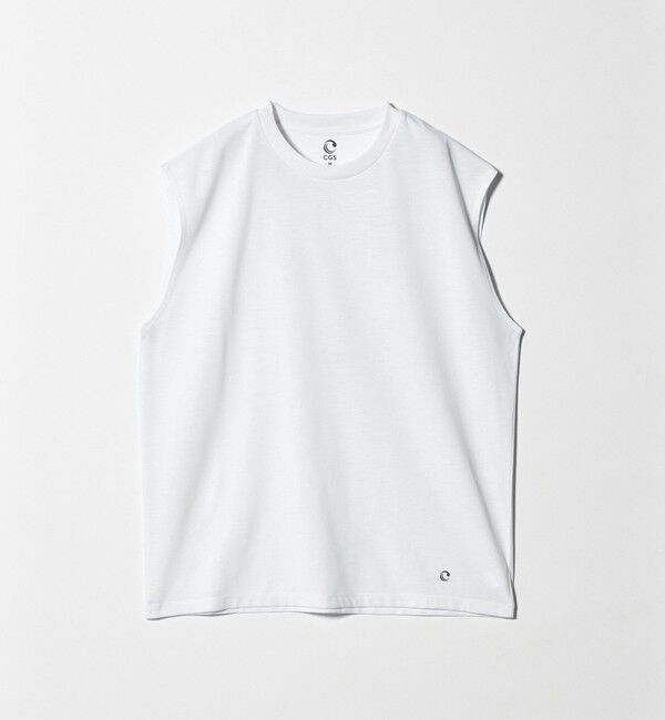 California General Store「＜CGS.＞リサイクル ポリエステル LUCK ノースリーブ Tシャツ 吸水速乾 UV軽減」|タンクトップ|WHITE