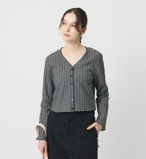 BEAUTY&YOUTH UNITED ARROWS「ソリッド＆チェック Vネック カーディガン」|カーディガン|