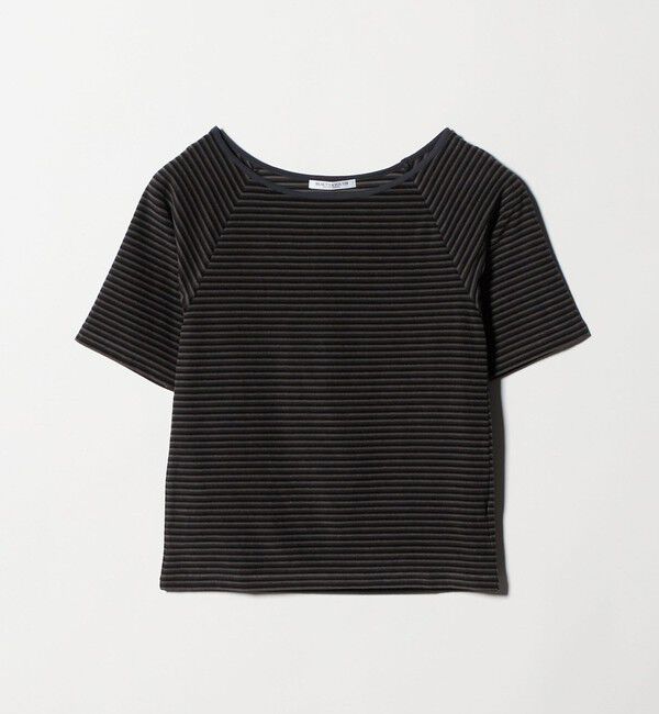 BEAUTY&YOUTH UNITED ARROWS「コットン パイルボーダー 5分袖カットソー」|Tシャツ・カットソー|DK.GRAY
