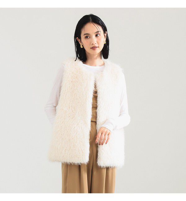 Demi-Luxe BEAMS 「ウェイビー フェイクファー ジレ」|ダウン|