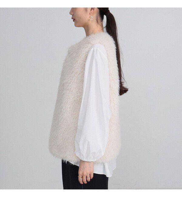 Demi-Luxe BEAMS 「ウェイビー フェイクファー ジレ」|ダウン|