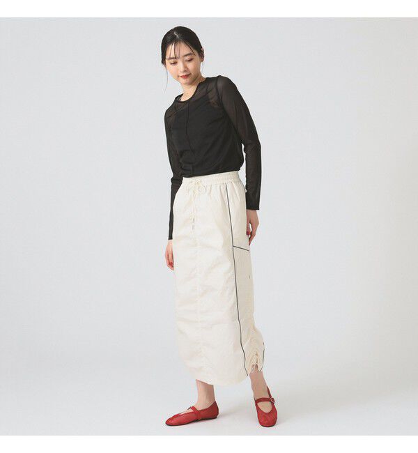 Ray BEAMS 「ストライプ キリカエ トラックスカート」|スカート|