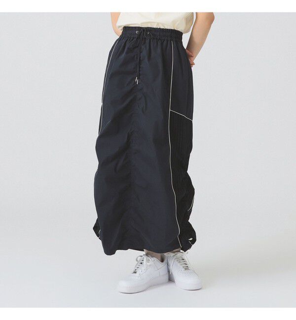 Ray BEAMS 「ストライプ キリカエ トラックスカート」|スカート|NAVY