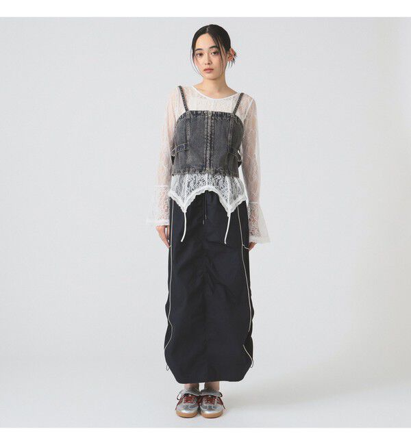 Ray BEAMS 「ストライプ キリカエ トラックスカート」|スカート|