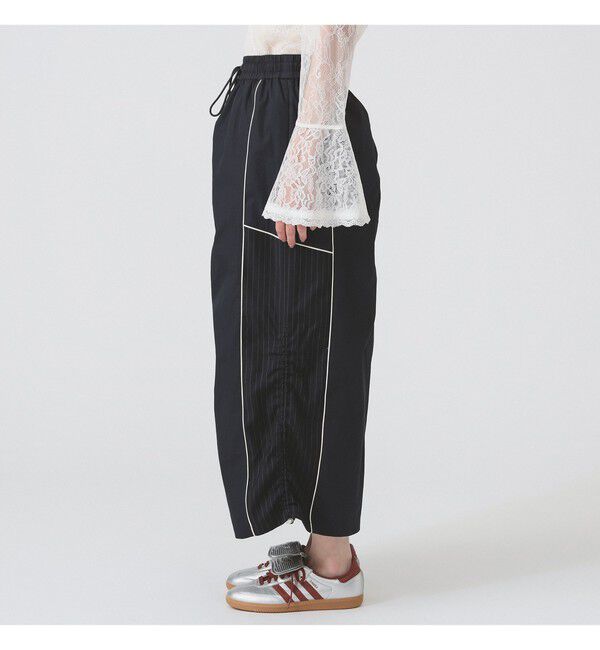 Ray BEAMS 「ストライプ キリカエ トラックスカート」|スカート|