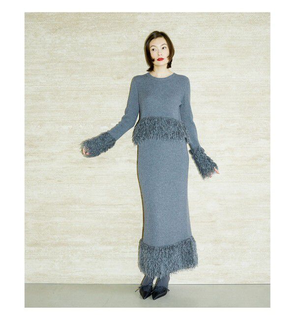 Ray BEAMS 「RBS / フリンジ キリカエ クルーネック ニット」|ニット・セーター|