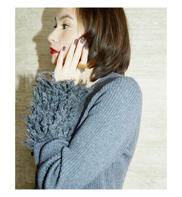 Ray BEAMS 「RBS / フリンジ キリカエ クルーネック ニット」|ニット・セーター|