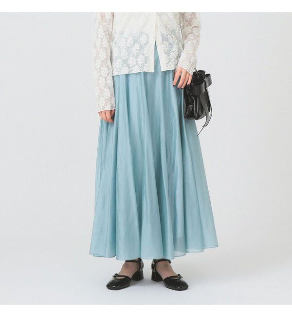 Ray BEAMS 「シアー エアリー フレア スカート」|スカート|BLUE