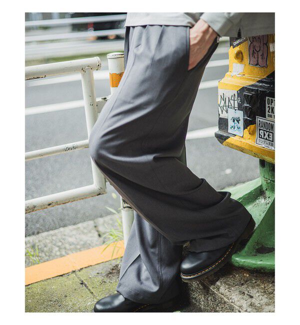 BEAMS「2プリーツ ワイド スラックス」|チノ|