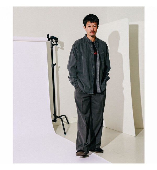 BEAMS「2プリーツ ワイド スラックス」|チノ|