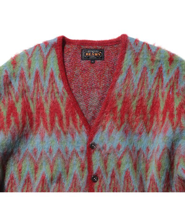 BEAMS PLUS「Cardigan Double Jacquard Chevron Pattern」|ニット・セーター|