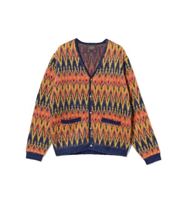 BEAMS PLUS「Cardigan Double Jacquard Chevron Pattern」|ニット・セーター|