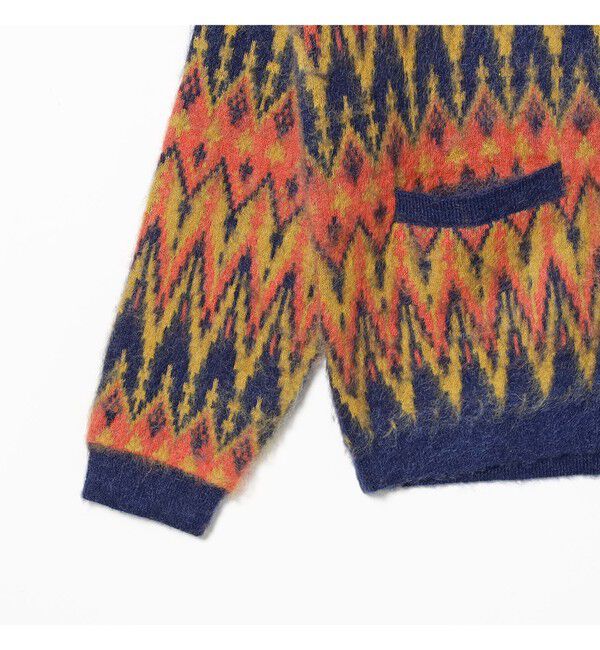 BEAMS PLUS「Cardigan Double Jacquard Chevron Pattern」|ニット・セーター|