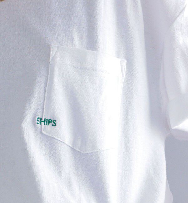 SHIPS「【WEB限定】SHIPS: マイクロ SHIPSロゴ ポケット Tシャツ」|Tシャツ・カットソー|