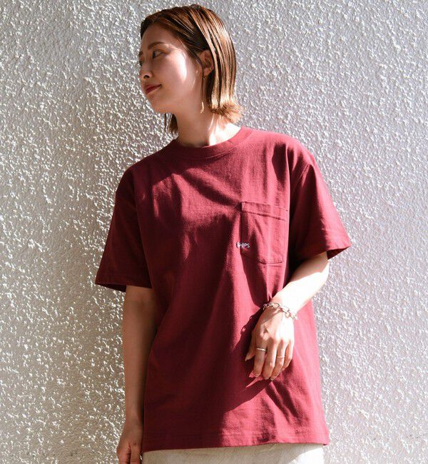 SHIPS「【WEB限定】SHIPS: マイクロ SHIPSロゴ ポケット Tシャツ」|Tシャツ・カットソー|