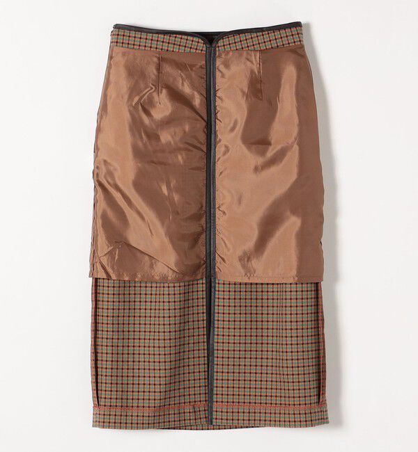 SHIPS any「SHIPS any:〈ウォッシャブル〉チェック スティック ミディ スカート」|タイト|