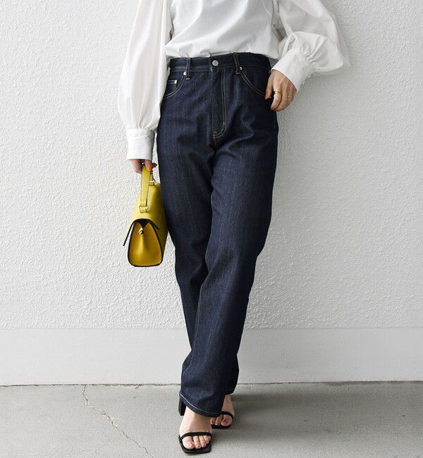 SHIPS any「SHIPS any: ハイライズ デニムパンツ［SHIPS any DENIM］」|デニム|ダークネイビー