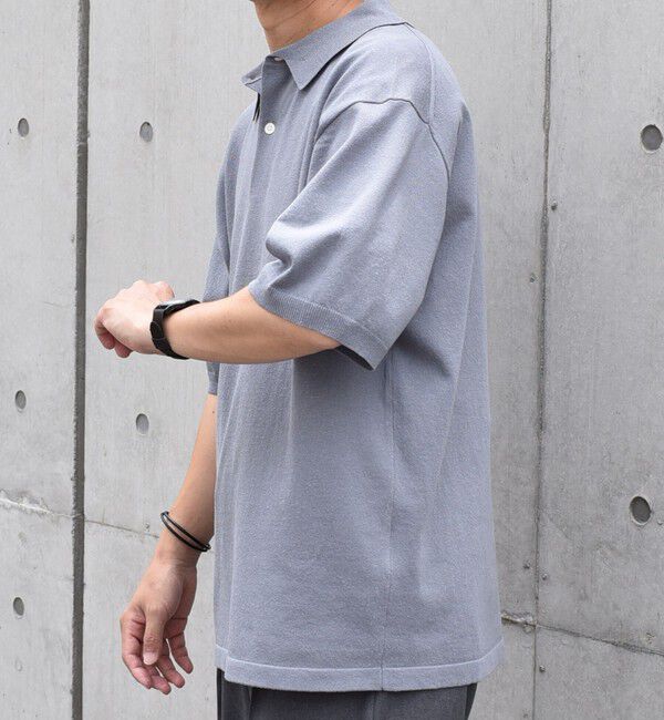 SHIPS any「SHIPS any:〈接触冷感〉ハイゲージ リネンミックス サマー ニット ポロシャツ 25SS◇」|ポロシャツ|