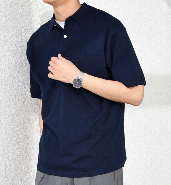SHIPS any「SHIPS any:〈接触冷感〉ハイゲージ リネンミックス サマー ニット ポロシャツ 25SS◇」|ポロシャツ|