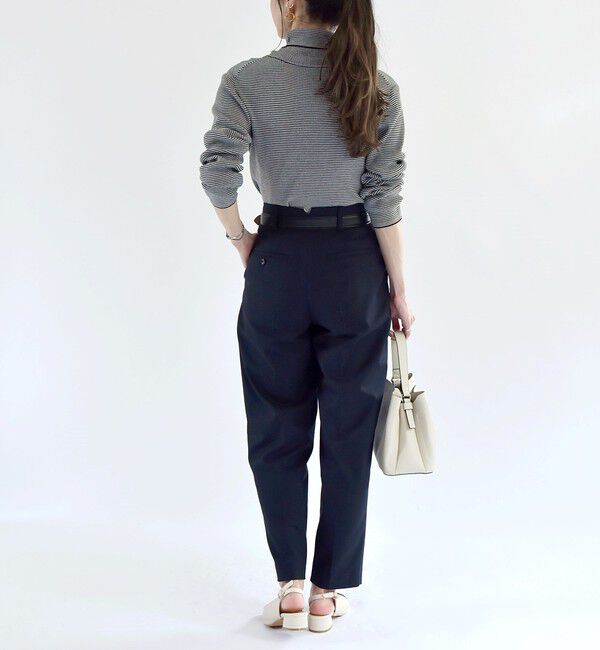 quaranciel「quaranciel:〈手洗い可能〉コットン タートルネック リブ ニット」|ニット・セーター|