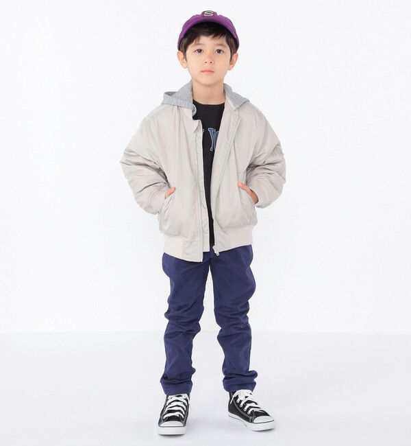 SHIPS KIDS「SHIPS KIDS:100～130cm / MA-1 キルティング フード ジャケット」|ミリタリージャケット|