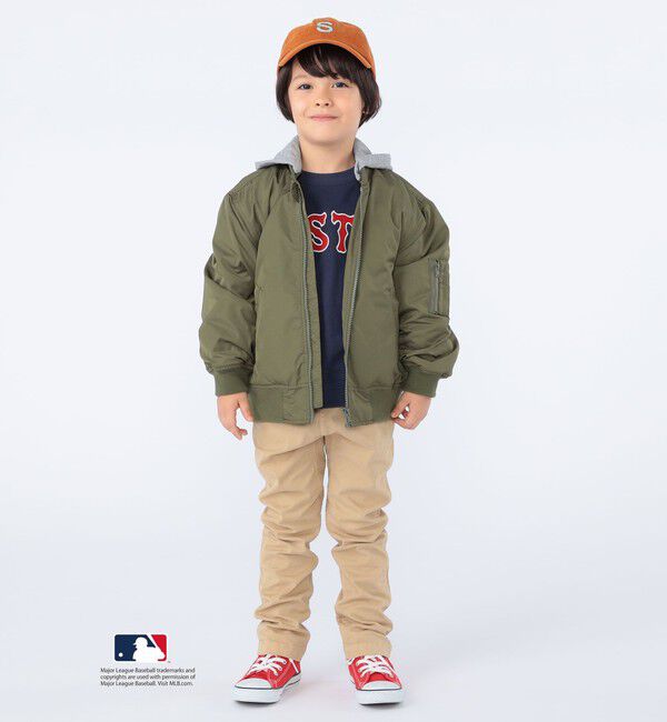 SHIPS KIDS「SHIPS KIDS:100～130cm / MA-1 キルティング フード ジャケット」|ミリタリージャケット|