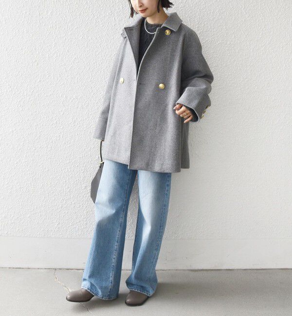SHIPS for women「【WEB限定】〈手洗い可能〉ウール ライク ジャージー メルトン 2WAY Pコート」|ピーコート|