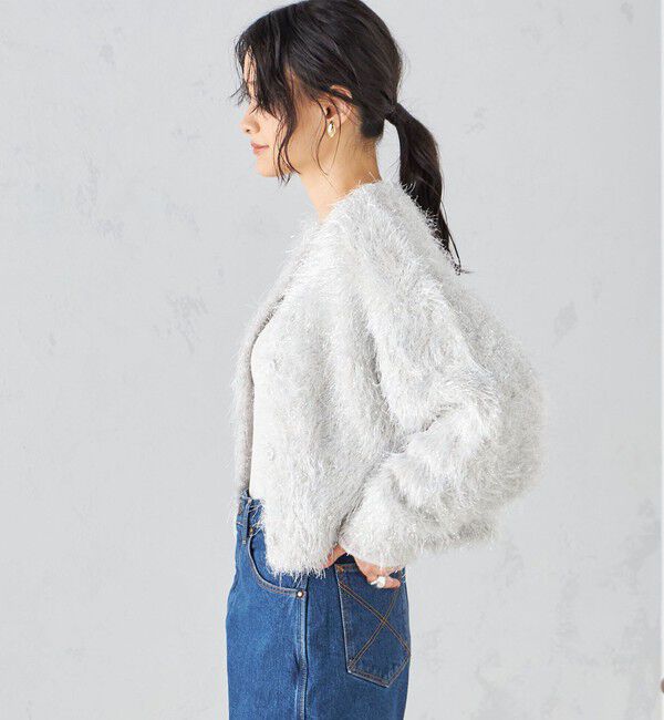 SHIPS for women「〈手洗い可能〉ラメ ショート カーディガン ◇」|カーディガン|