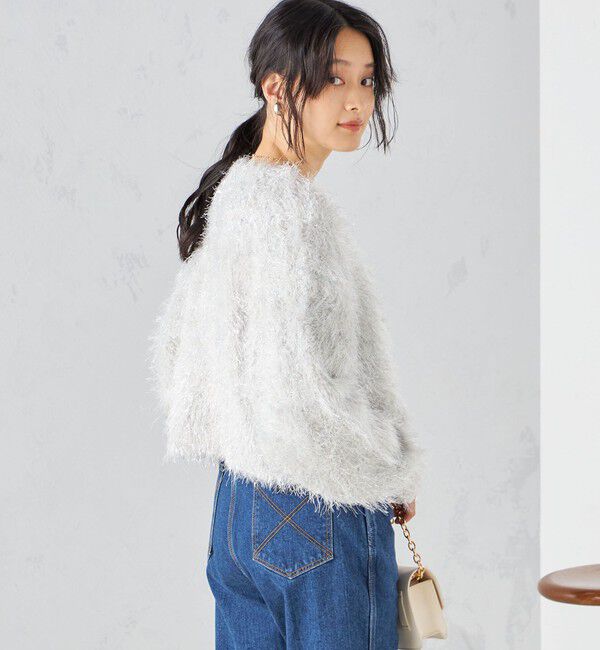 SHIPS for women「〈手洗い可能〉ラメ ショート カーディガン ◇」|カーディガン|