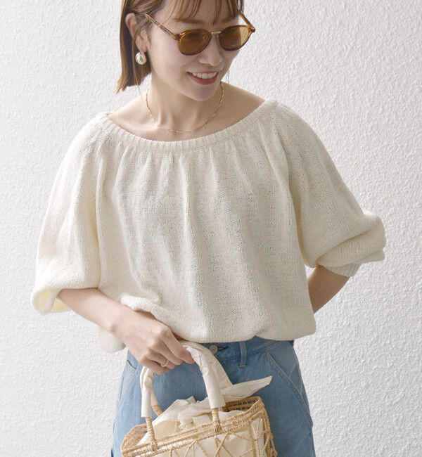 SHIPS any「SHIPS any:〈手洗い可能〉テープヤーン バックリボン ニット プルオーバー」|ニット・セーター|