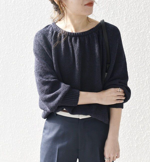 SHIPS any「SHIPS any:〈手洗い可能〉テープヤーン バックリボン ニット プルオーバー」|ニット・セーター|