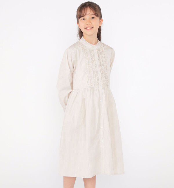 SHIPS KIDS「SHIPS KIDS:140～150cm / フリル シャツ ワンピース」|ワンピース|