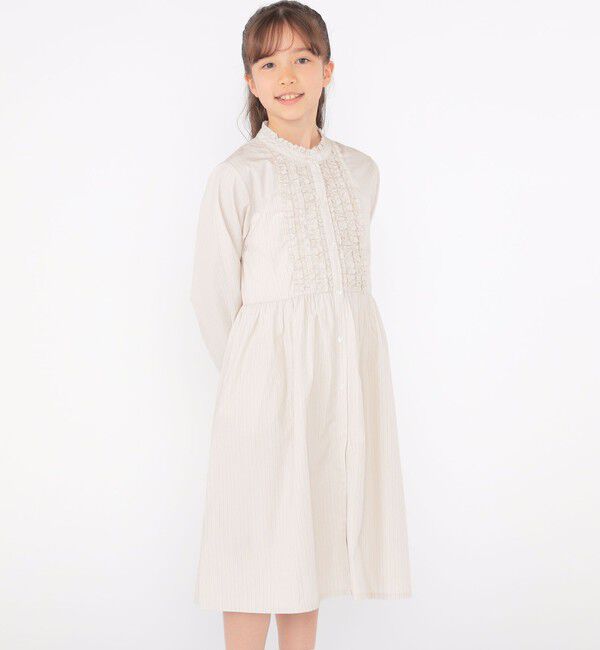 SHIPS KIDS「SHIPS KIDS:140～150cm / フリル シャツ ワンピース」|ワンピース|
