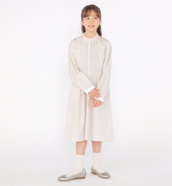 SHIPS KIDS「SHIPS KIDS:140～150cm / フリル シャツ ワンピース」|ワンピース|