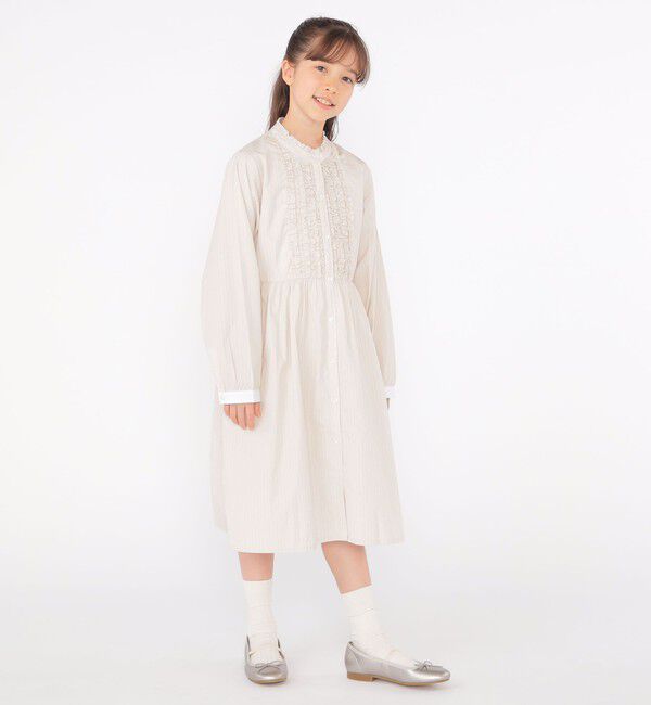SHIPS KIDS「SHIPS KIDS:140～150cm / フリル シャツ ワンピース」|ワンピース|