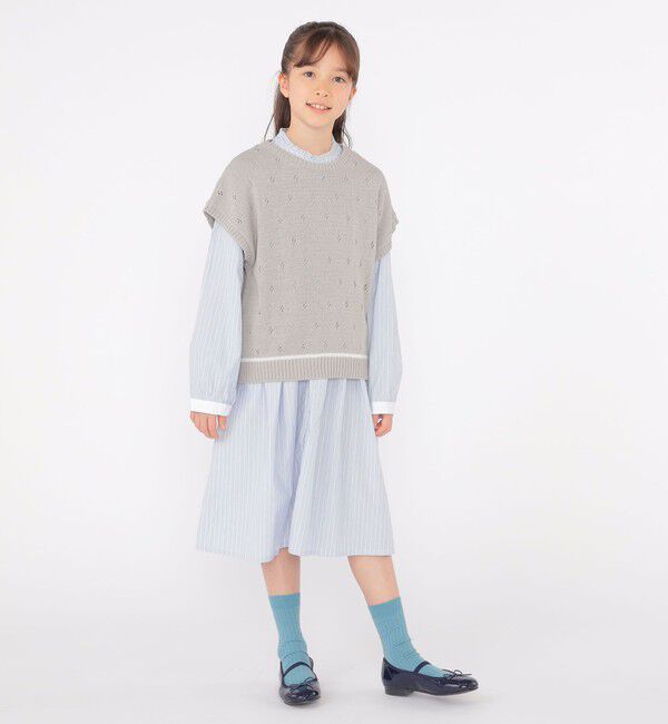 SHIPS KIDS「SHIPS KIDS:140～150cm / フリル シャツ ワンピース」|ワンピース|
